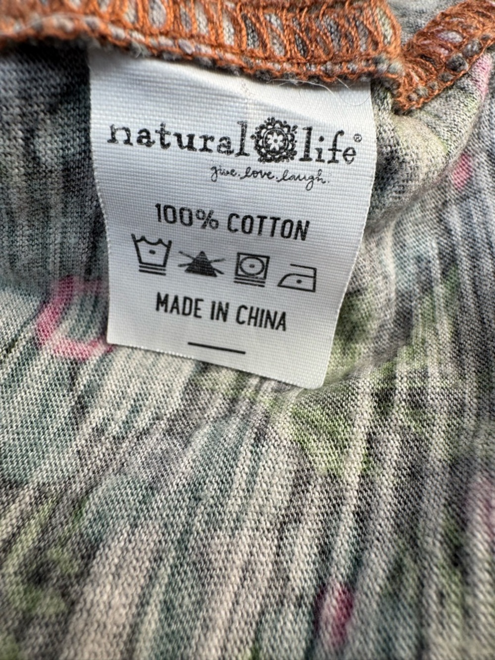 Natural Life Lily Cotton Floral Long Sleeve Tee Shirt Women’s XL Boho Elevated - Picture 12 of 12